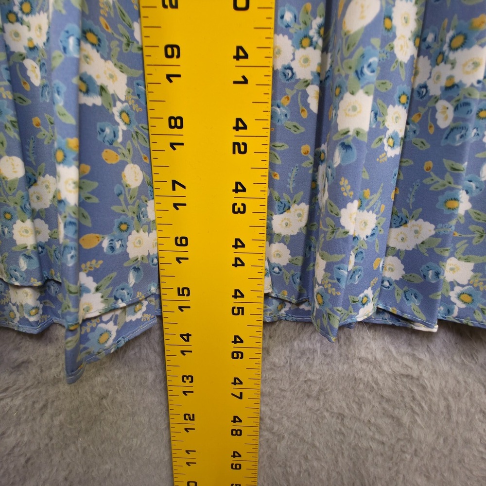Vintage Breli Dress Womens 10 Blue Floral Cottagecore‎ Prairie Midi 70s Romantic - Picture 8 of 16